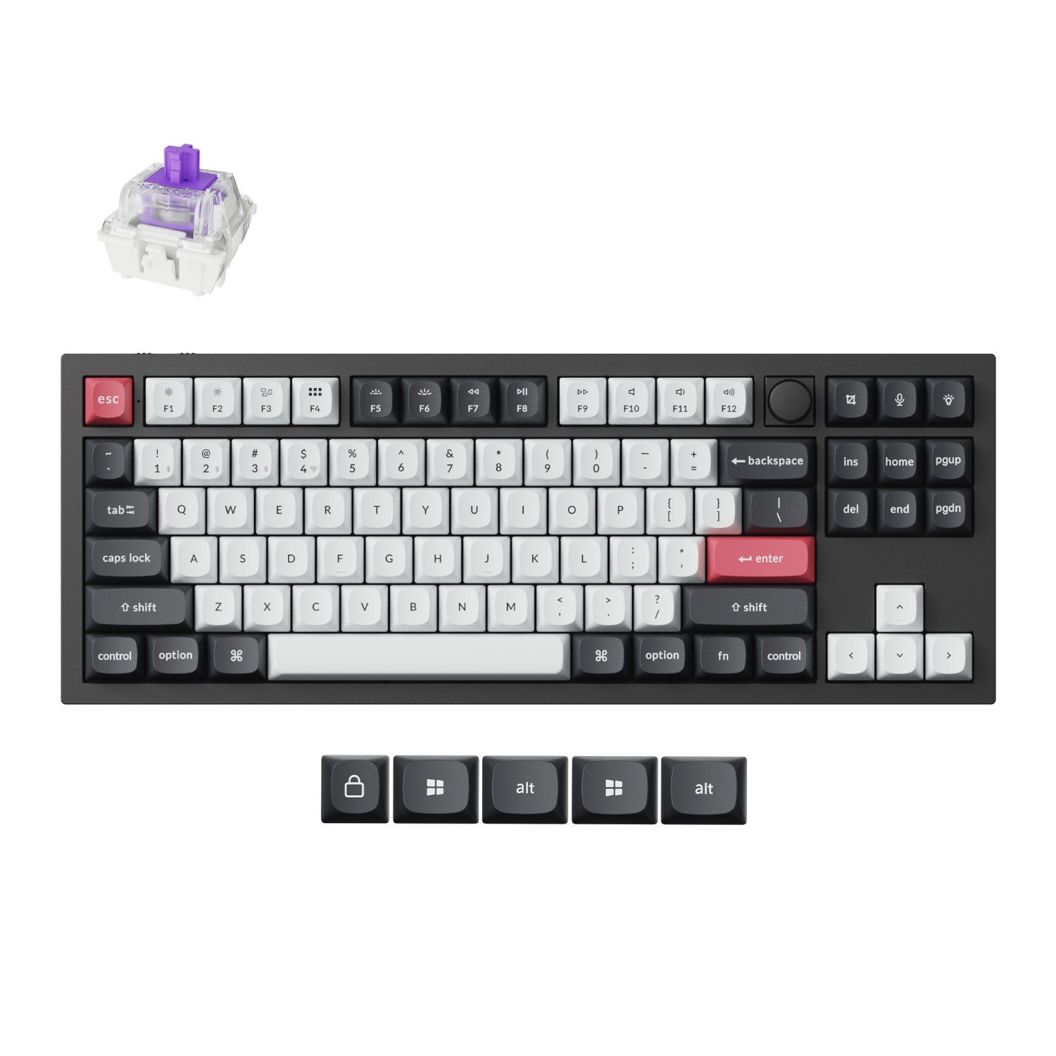 Keychron Q3 HE QMK 80% Wireless Custom Mechanical Keyboard (Nebula Switch) – Carbon Black 1 Q3H-M1_Keychron-Q3-HE-QMK-80-Wireless-Custom-Mecha. Keychron Q3 HE QMK 80% Wireless Custom Mechanical Keyboard (Nebula Switch) – Carbon Black