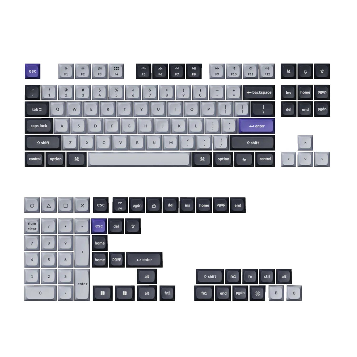 Keychron Double-Shot KSA PBT Full Keycap Set - Dark Grey/White Smoke 1 PBT-46_Keychron-Double-Shot-KSA-PBT-Keycap-Set-Dar. Keychron Double-Shot KSA PBT Full Keycap Set - Dark Grey/White Smoke