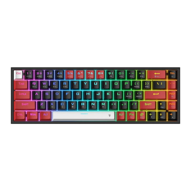 Redragon K631 Castor Pro 65% Wireless RGB Mechanical Gaming Keyboard - Black/Red 2 RD-K631RGB-PRO-BRW_wr_01.jpg. Redragon K631 Castor Pro 65% Wireless RGB Mechanical Gaming Keyboard - Black/Red