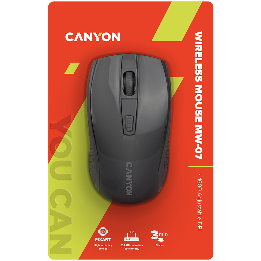 Canyon MW-7 2.4GHz Wireless Optical Mouse - Black 8 221123150033274790.jpg. Canyon MW-7 2.4GHz Wireless Optical Mouse - Black