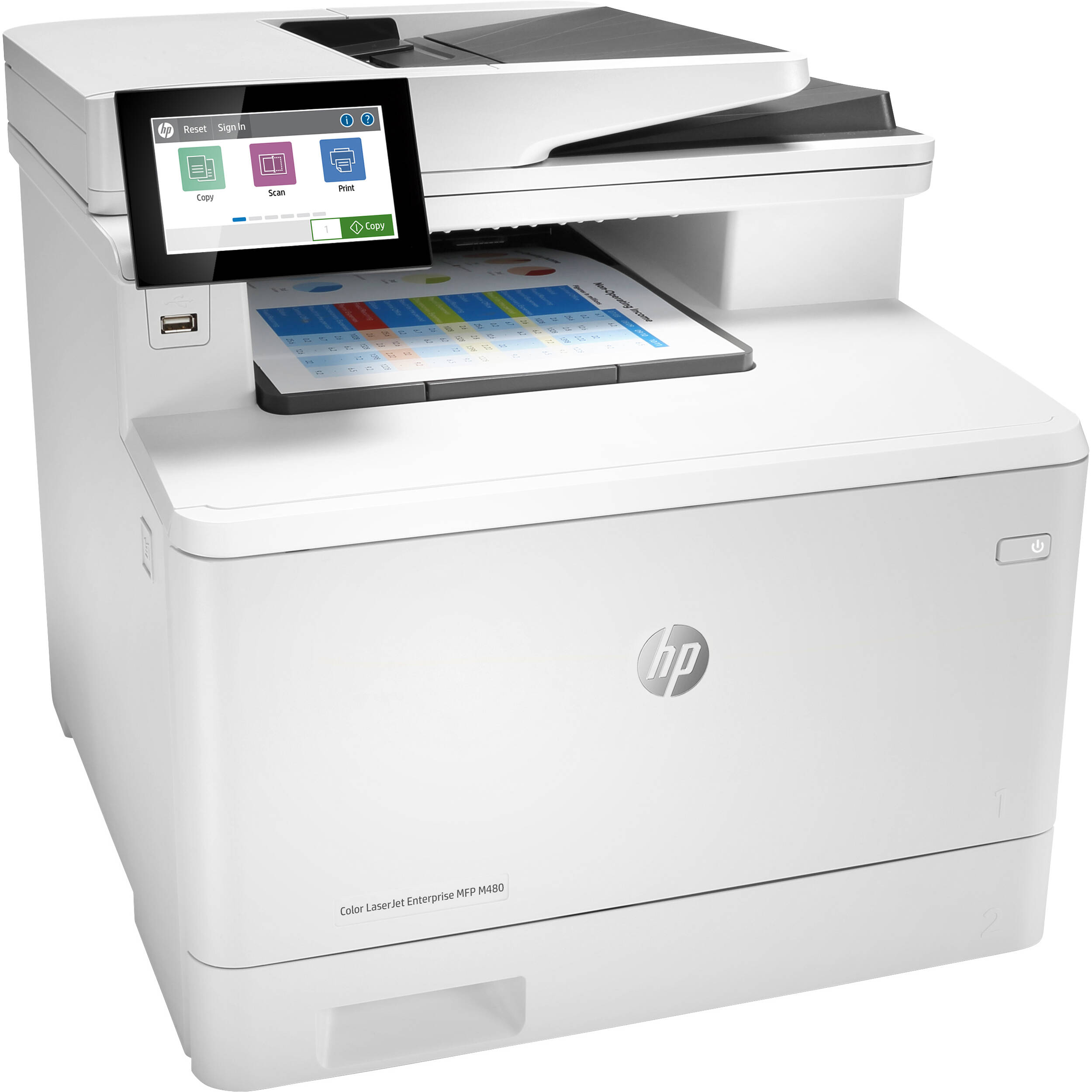 HP Colour LaserJet Enterprise MFP M480f 4-in-1 Printer 2 3QA55A_default.jpg. HP Colour LaserJet Enterprise MFP M480f 4-in-1 Printer