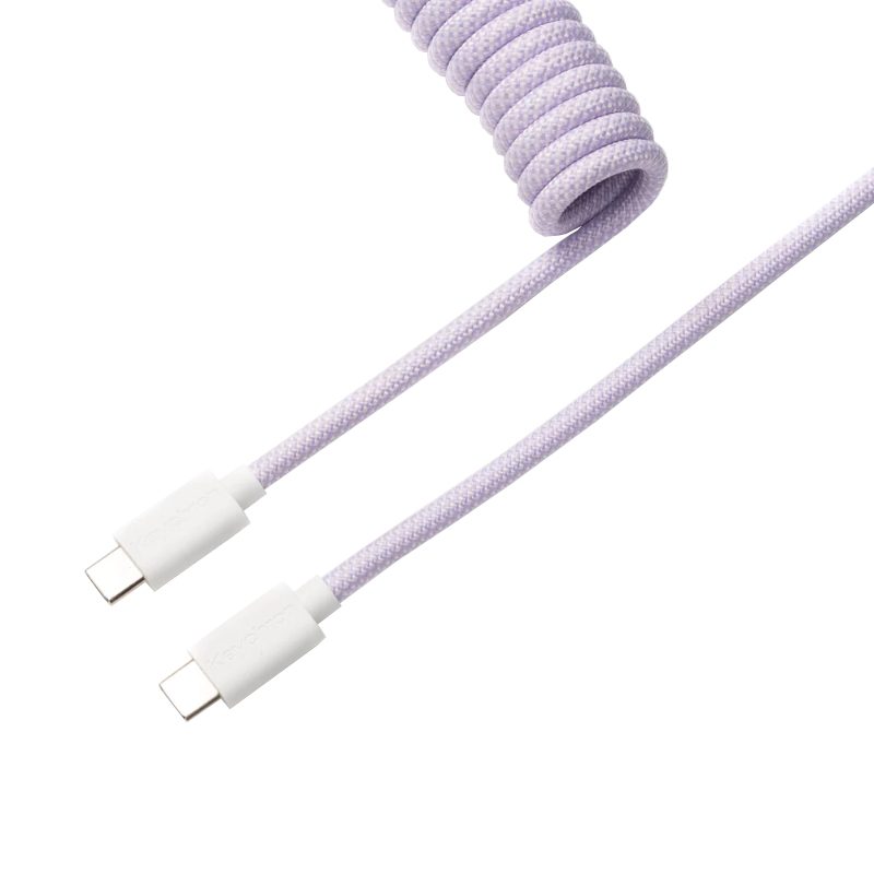 Keychron Coiled Aviator Custom USB Cable | Straight - Light Purple 2 CAB-17_wr_01.jpeg. Keychron Coiled Aviator Custom USB Cable | Straight - Light Purple