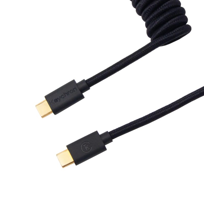 Keychron Coiled Aviator Custom USB Cable - Black 2 CAB-B_wr_01.jpeg. Keychron Coiled Aviator Custom USB Cable - Black
