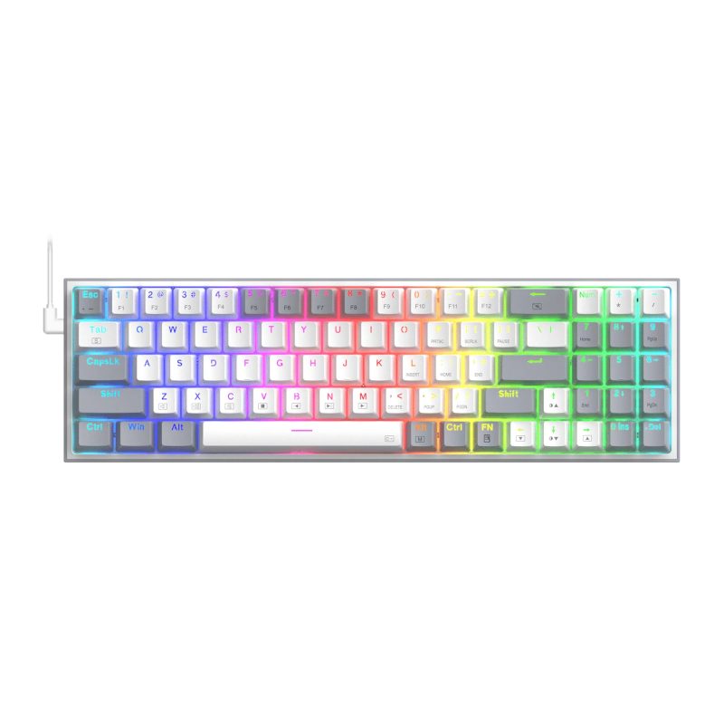 Redragon K628 Pollux 75% Wired RGB Mechanical Gaming Keyboard - White/Grey 2 RD-K628WG-RGB_wr_01.jpg. Redragon K628 Pollux 75% Wired RGB Mechanical Gaming Keyboard - White/Grey