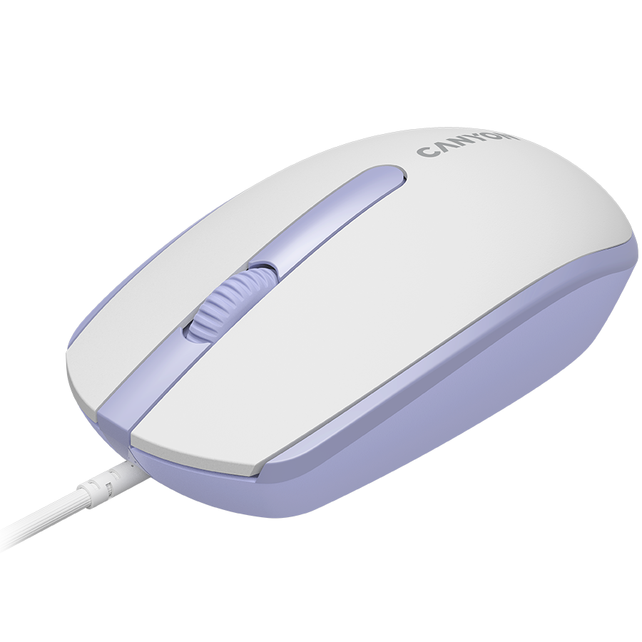 Canyon M-10 Wired Optical Mouse - White Lavender 3 231025180016850628.jpg. Canyon M-10 Wired Optical Mouse - White Lavender