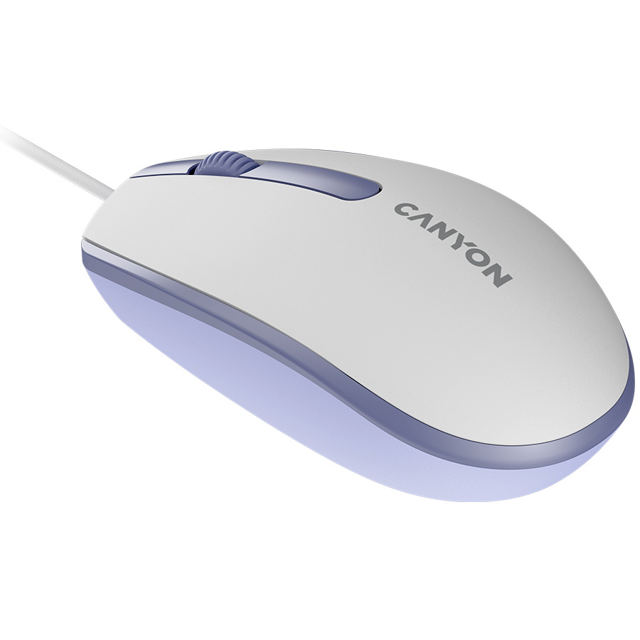 Canyon M-10 Wired Optical Mouse - White Lavender 6 231025180016933063.jpg. Canyon M-10 Wired Optical Mouse - White Lavender