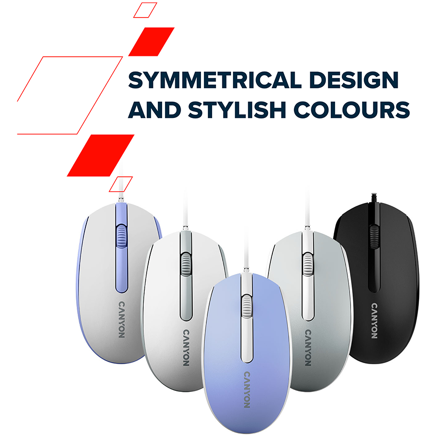 Canyon M-10 Wired Optical Mouse - White Lavender 8 231025180017108224.jpg. Canyon M-10 Wired Optical Mouse - White Lavender