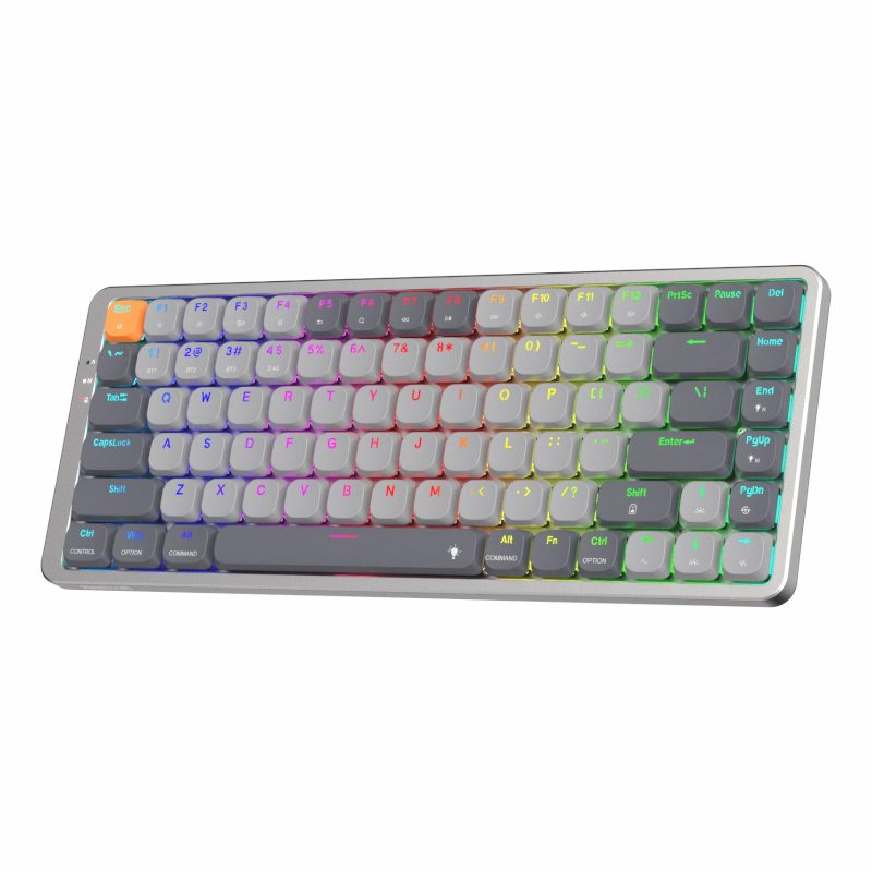 Redragon K652 Azure 75% Wireless Low-Profile RGB Mechanical Keyboard - Grey/Orange 2 RD-K652GG-RGB-PRO_wr_01.jpg. Redragon K652 Azure 75% Wireless Low-Profile RGB Mechanical Keyboard - Grey/Orange