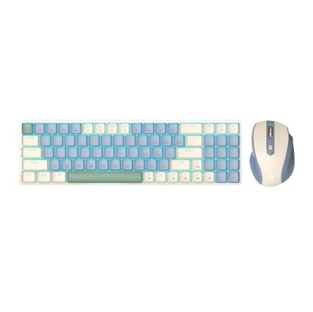 Redragon BS8772 Wireless Low-Profile Mechanical Keyboard and Mouse Combo - Cream/Blue 1 RD-BS-8772CB #2. Redragon BS8772 Wireless Low-Profile Mechanical Keyboard and Mouse Combo - Cream/Blue