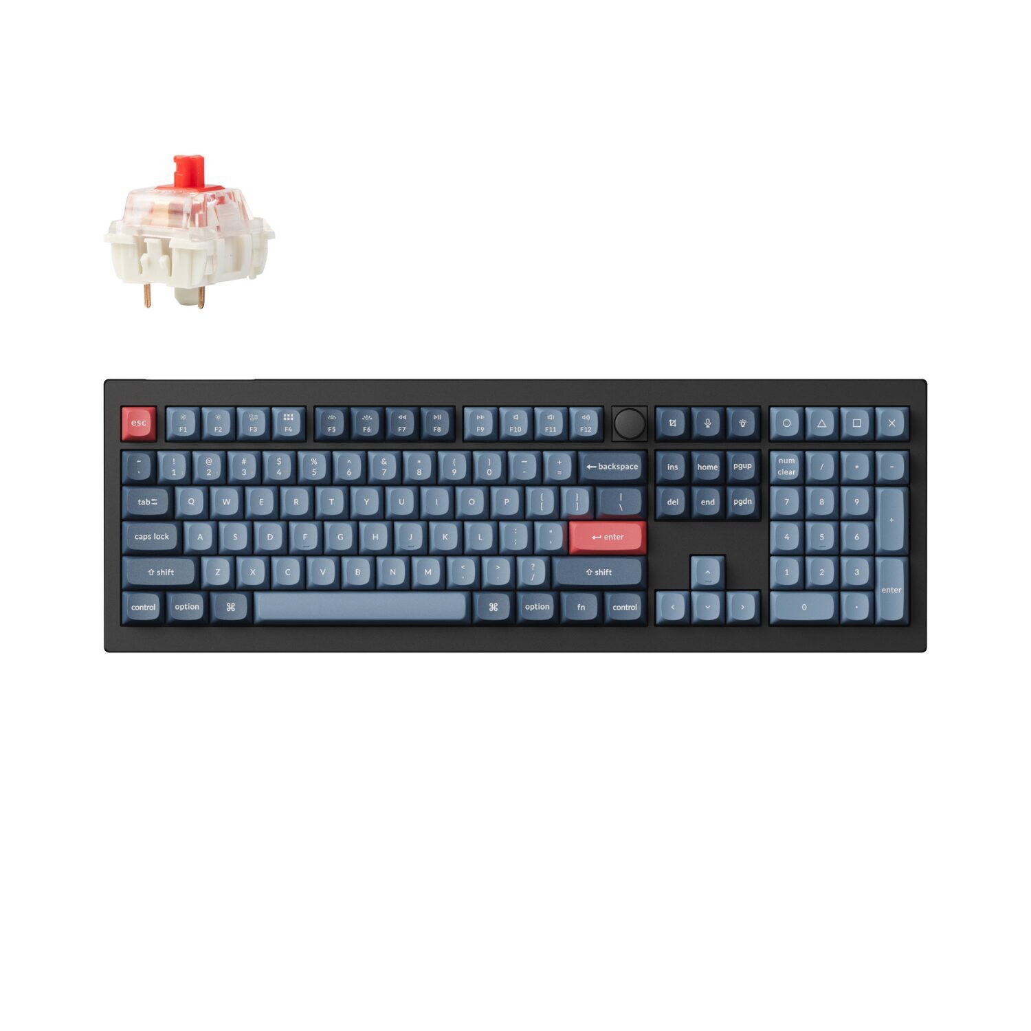 Keychron V6 Max QMK/VIA Wireless Custom Mechanical Keyboard | Red Switches - Black 2 KEYCHRON-V6MAX-FULL-RED-GATJUP-RGB-WL-KB-wr-01.jpg. Keychron V6 Max QMK/VIA Wireless Custom Mechanical Keyboard | Red Switches - Black
