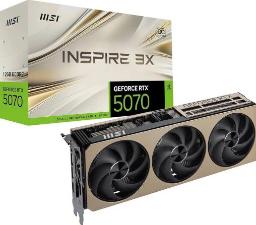 MSi GeForce RTX 5070 Inspire 3X OC 12GB GDDR7 Graphics Card 1 RTX5070INSPIRE3XOC12GB #2. MSi GeForce RTX 5070 Inspire 3X OC 12GB GDDR7 Graphics Card