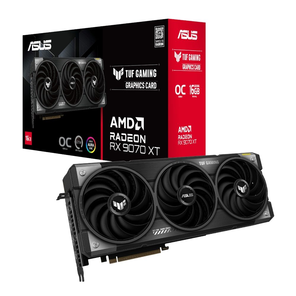 Asus TUF Gaming Radeon RX 9070 XT OC Edition 16GB GDDR7 Graphics Card 2 Asus_TUF-RX9070XT-O16G-GAMING_wr_01a.jpg. Asus TUF Gaming Radeon RX 9070 XT OC Edition 16GB GDDR7 Graphics Card