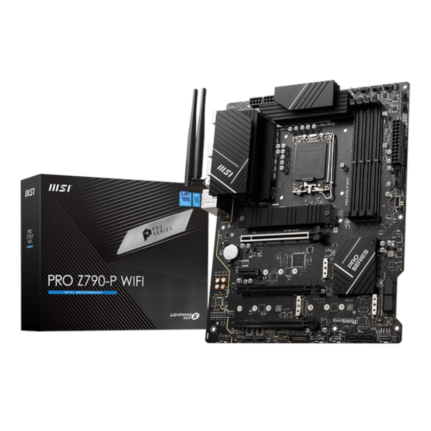 MSi Pro Z790 WiFi Motherboard | LGA 1700 | DDR5 | PCIe 5.0 | WiFi 6E | ATX 2 PROZ790-PWIFI-WR-01.jpg. MSi Pro Z790 WiFi Motherboard | LGA 1700 | DDR5 | PCIe 5.0 | WiFi 6E | ATX