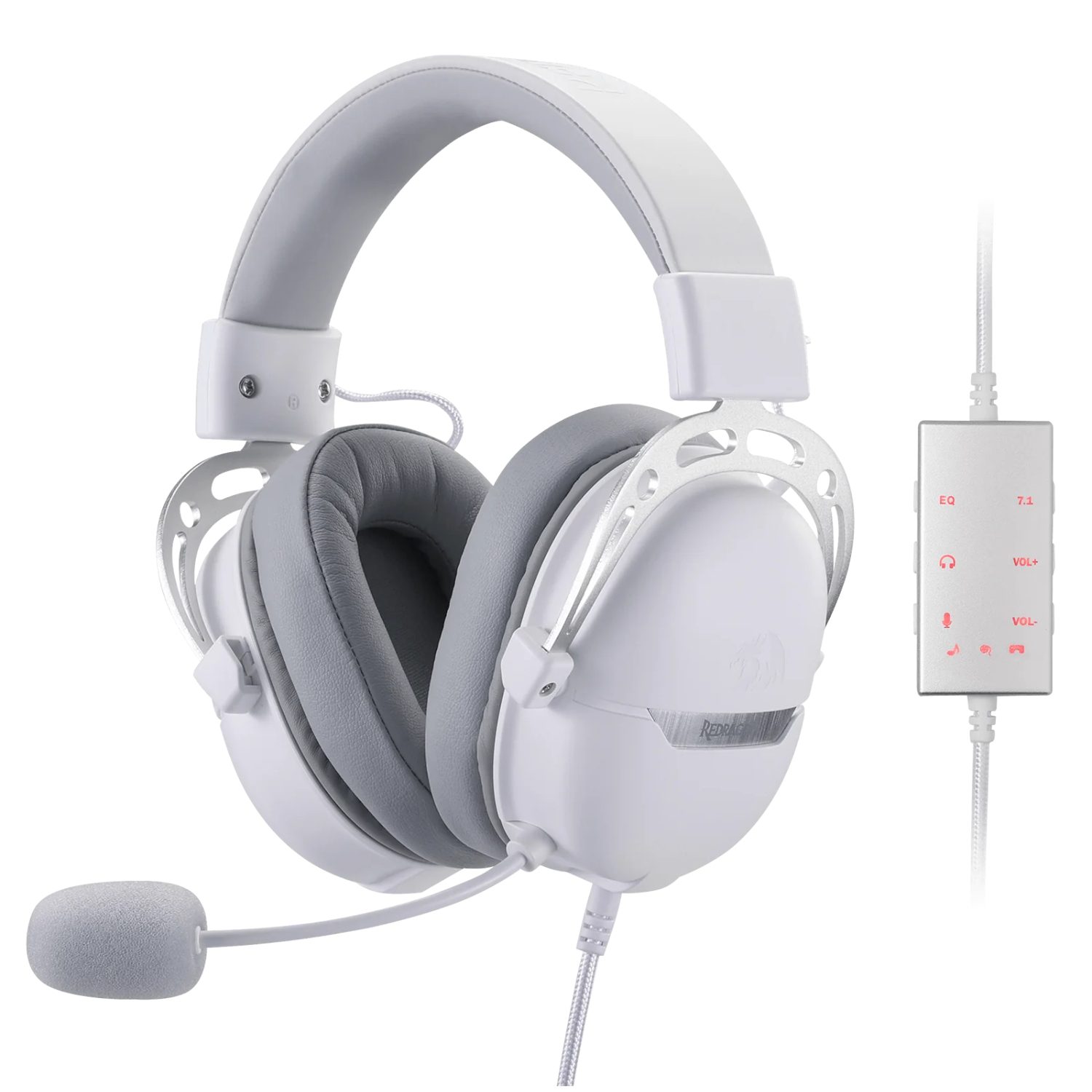 Redragon Aurora 7.1 Virtual Surround Sound Gaming Headset - White 2 RD-H376WG_REDRAGON-OVER-EAR-AURORA-WH_wr_01.jpg. Redragon Aurora 7.1 Virtual Surround Sound Gaming Headset - White