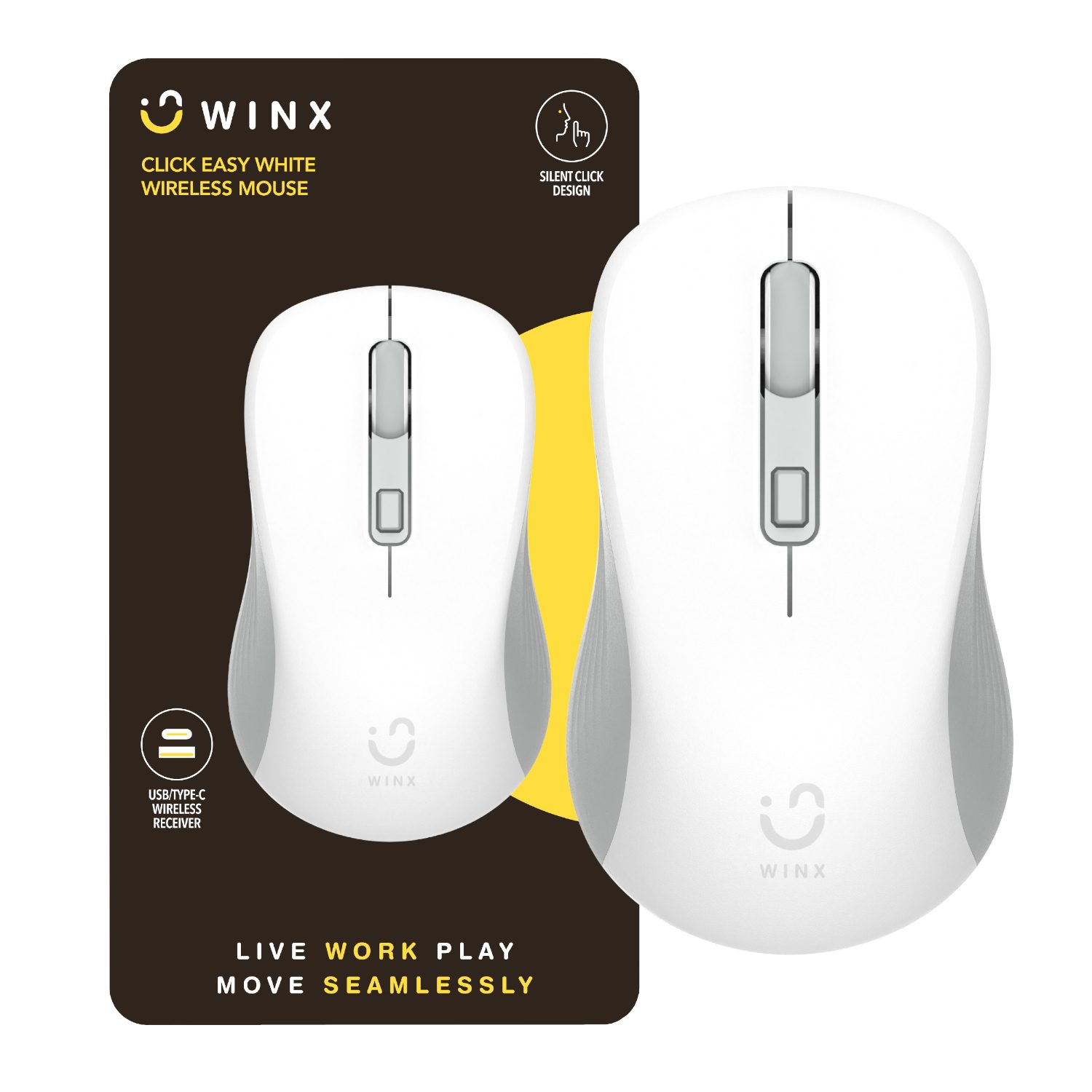 Winx CLICK Easy 1600DPI 2.4GHz Wireless Mouse - White 2 WX-KB109_WINX_CLICK_Easy_1600DPI_Wireless-Mouse_Wh. Winx CLICK Easy 1600DPI 2.4GHz Wireless Mouse - White