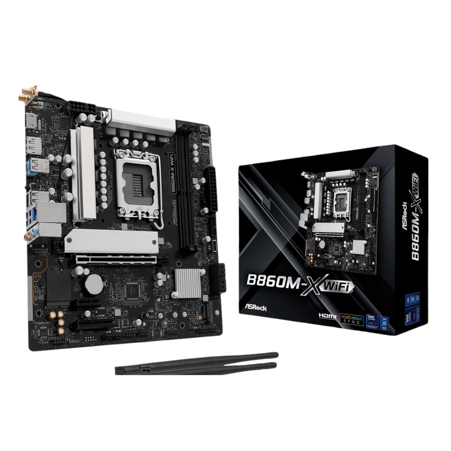 ASRock B860M-X WiFi Motherboard | LGA 1851 | DDR5 | PCIe 5.0 | WiFi 6E | mATX 2 B860M-XWIFI-WR-01.jpg. ASRock B860M-X WiFi Motherboard | LGA 1851 | DDR5 | PCIe 5.0 | WiFi 6E | mATX