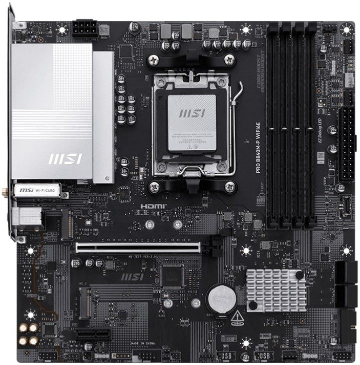 MSI PRO B840M-P Wi-Fi 6E AMD AM5 MATX Gaming Motherboard 2 Big_1024-6.jpg. MSI PRO B840M-P Wi-Fi 6E AMD AM5 MATX Gaming Motherboard