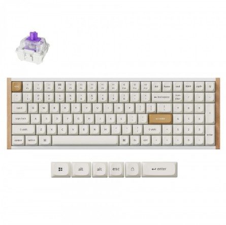 Keychron K4 HE Wireless Magnetic Switch Custom Mechanical Keyboard - White (Special Edition Wood + Aluminium) 1 K4H-Q1 #2. Keychron K4 HE Wireless Magnetic Switch Custom Mechanical Keyboard - White (Special Edition Wood + Aluminium)