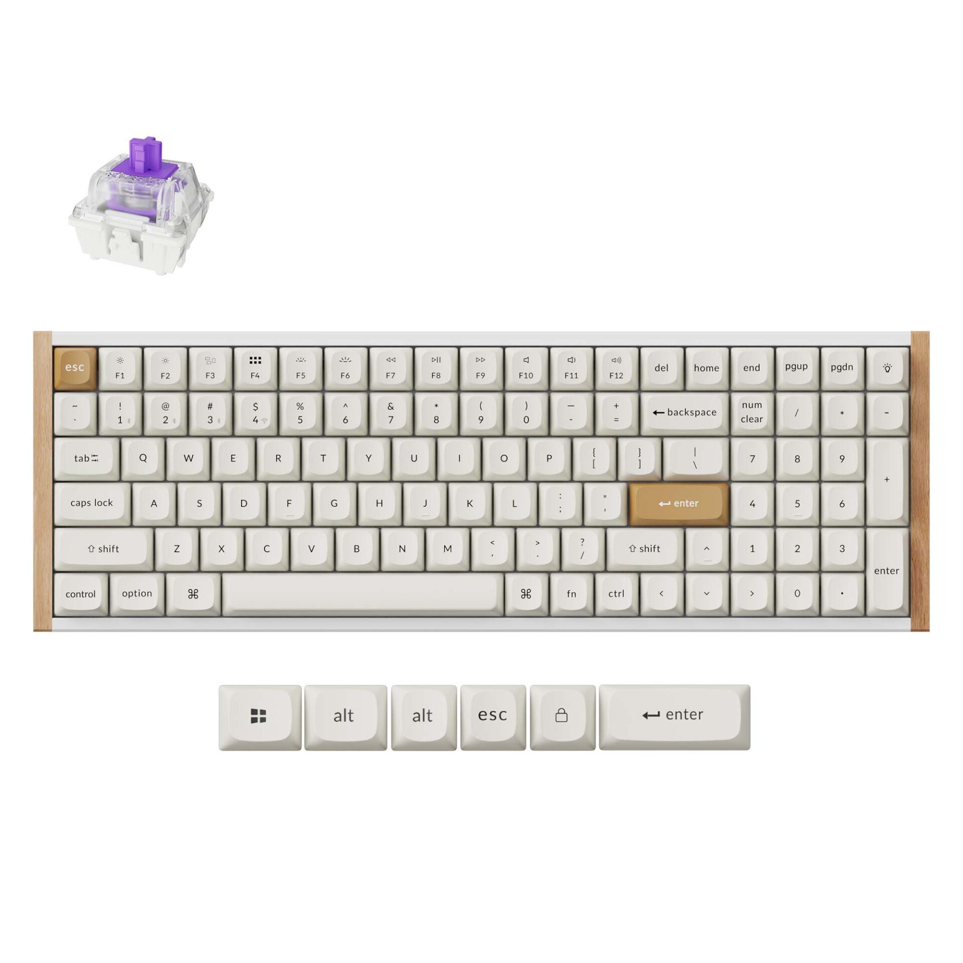 Keychron K4 HE Wireless Magnetic Switch Custom Mechanical Keyboard - White (Special Edition Wood + Aluminium) 2 K4H-Q1.jpeg. Keychron K4 HE Wireless Magnetic Switch Custom Mechanical Keyboard - White (Special Edition Wood + Aluminium)