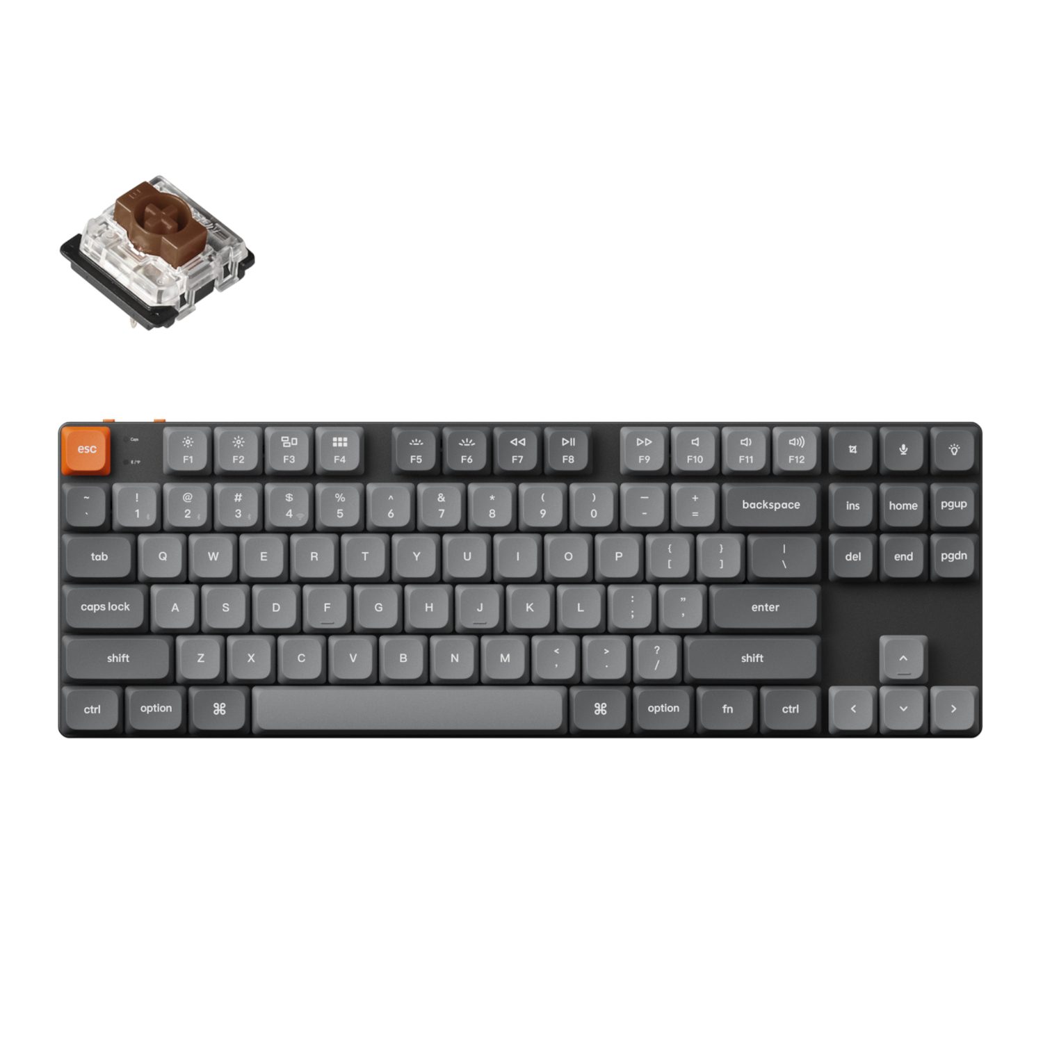 Keychron K1 Max QMK/VIA 80% Wireless Custom Mechanical Keyboard - Brown Switches 2 Keychron_K1M-H3_wr_01a.jpg. Keychron K1 Max QMK/VIA 80% Wireless Custom Mechanical Keyboard - Brown Switches