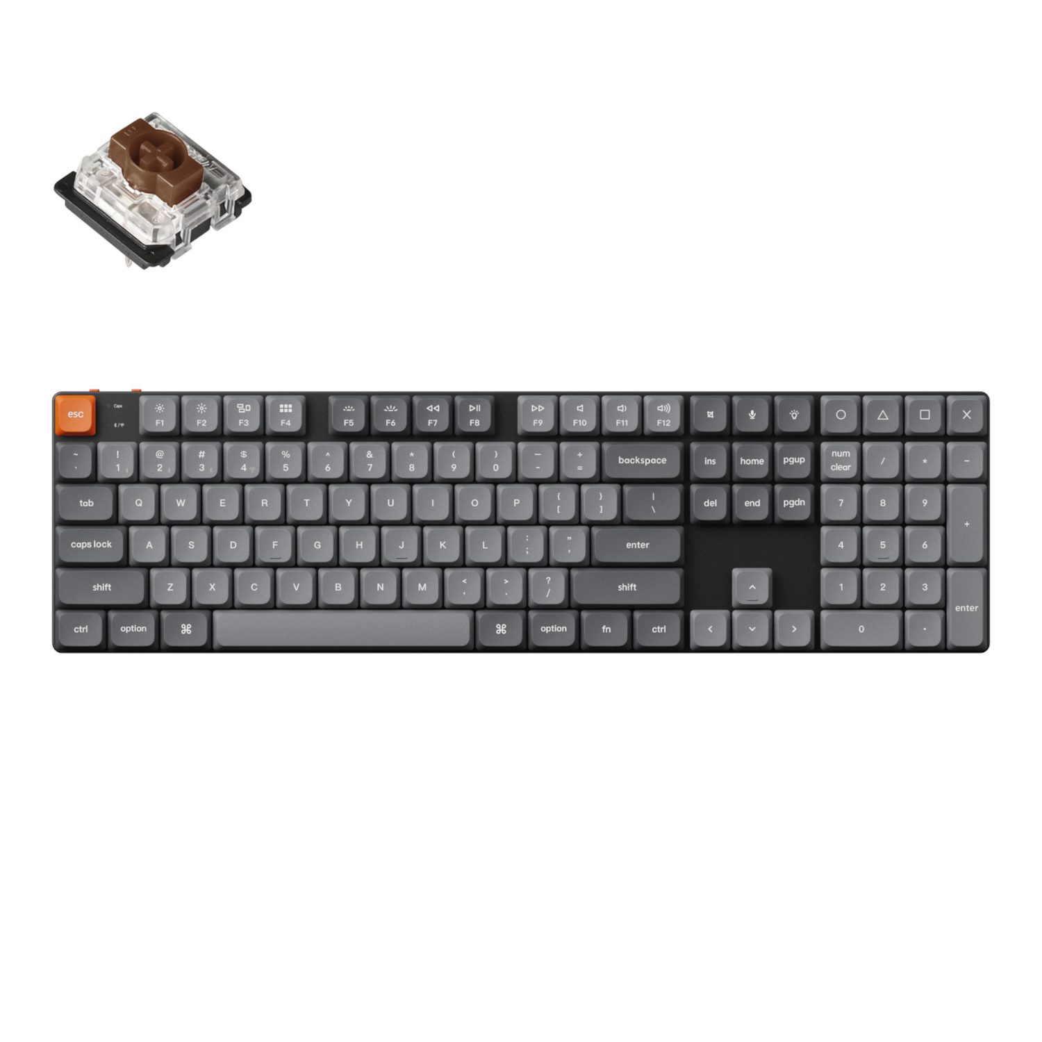 Keychron K5 Max QMK/VIA Full-sized Wireless Custom Mechanical Keyboard | Brown Switches - Black 2 Keychron_K5M-H3_wr_01a.jpg. Keychron K5 Max QMK/VIA Full-sized Wireless Custom Mechanical Keyboard | Brown Switches - Black