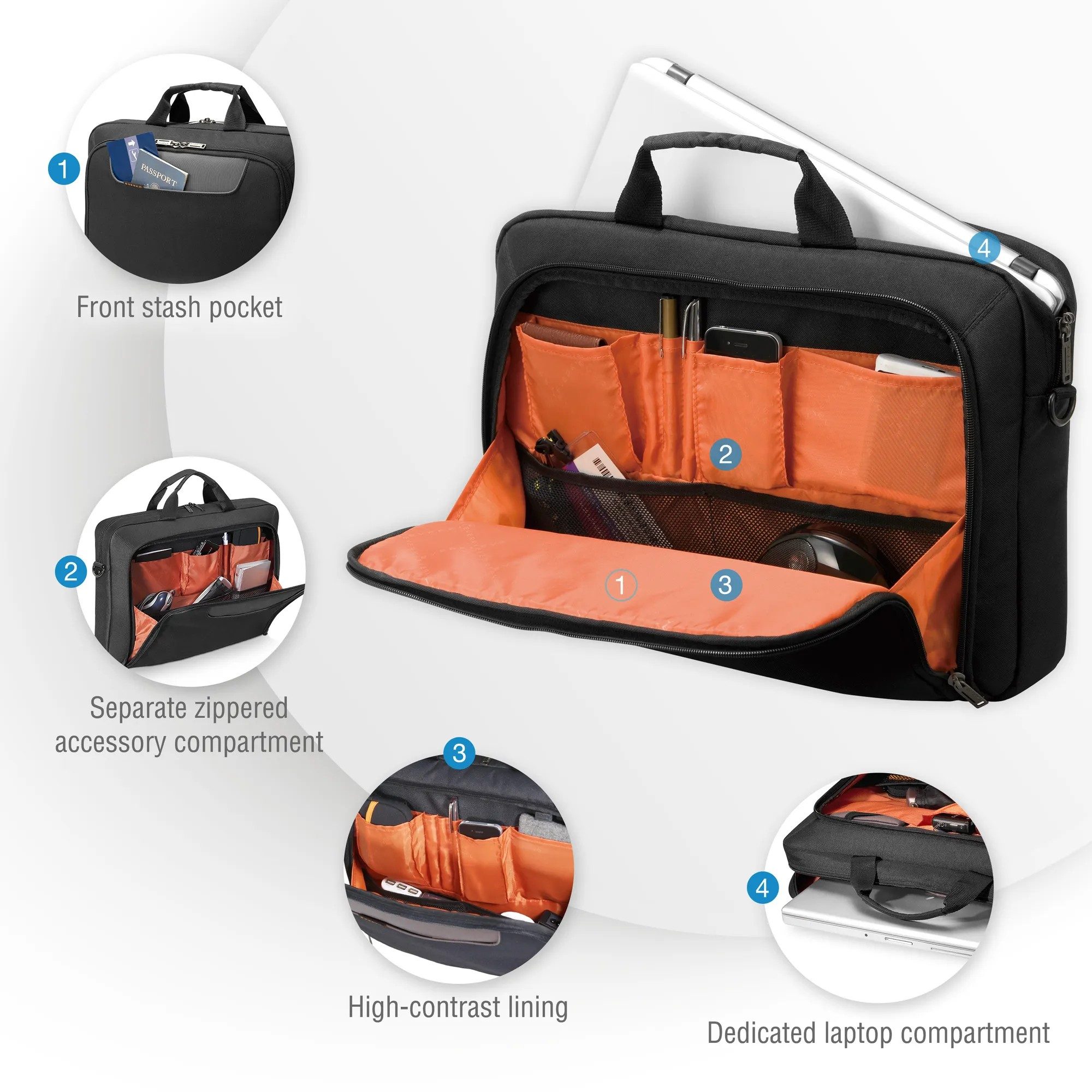 Everki Advance 16" Laptop Bag - Briefcase Style 10 ekb407nch-1-4_015m.jpg. Everki Advance 16" Laptop Bag - Briefcase Style