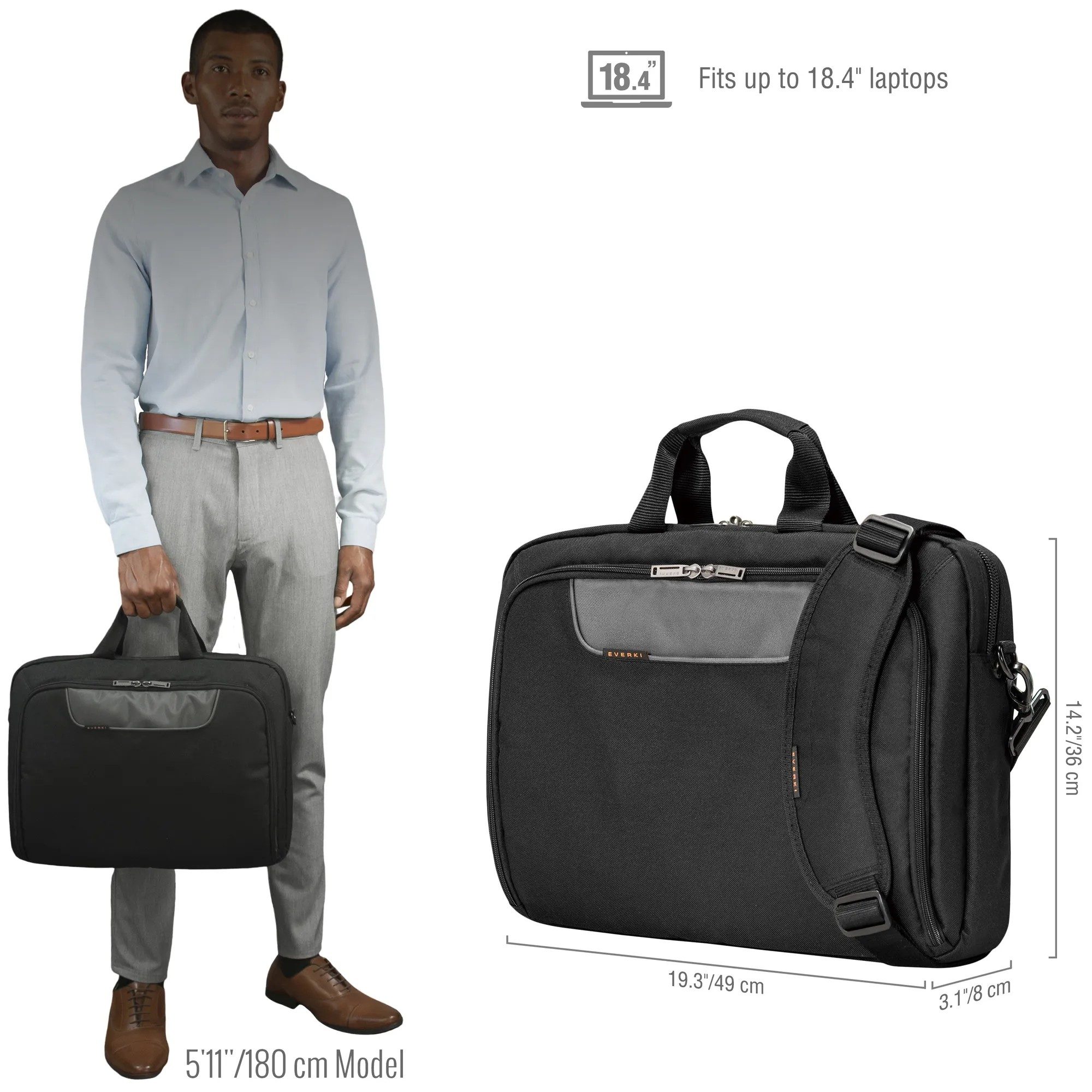 Everki Advance 18.4" Laptop Briefcase 8 ekb407nch18-1-3_ps6d.jpg. Everki Advance 18.4" Laptop Briefcase