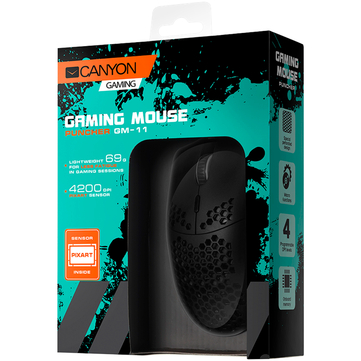 Canyon Puncher GM-11 Ultralight RGB Gaming Mouse - Black 6 240625140015367753.jpg. Canyon Puncher GM-11 Ultralight RGB Gaming Mouse - Black
