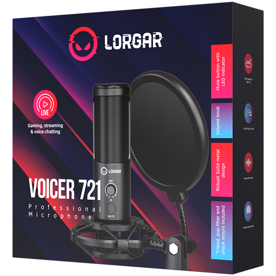 Lorgar Voicer 721 Professional USB Condenser Gaming Microphone - Black 12 230420160046957868.jpg. Lorgar Voicer 721 Professional USB Condenser Gaming Microphone - Black