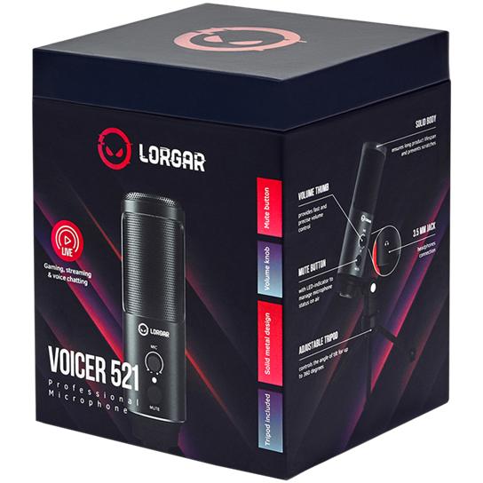 Lorgar Voicer 521 USB Condenser Gaming Microphone - Black 7 230615113438532028.jpg. Lorgar Voicer 521 USB Condenser Gaming Microphone - Black