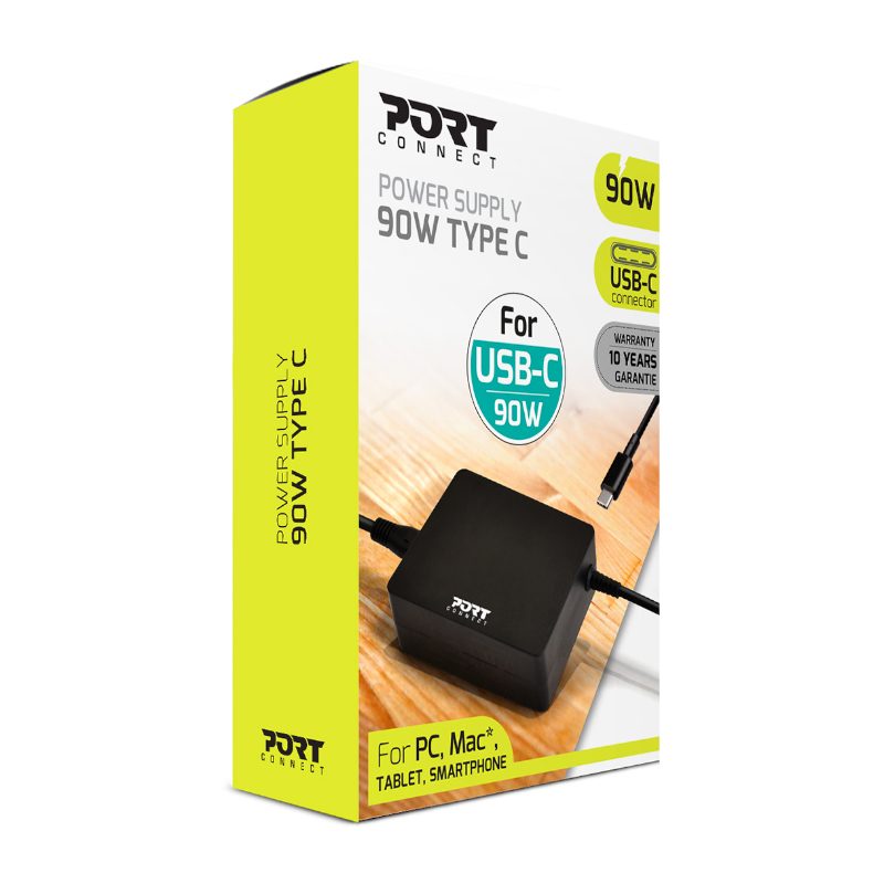 Port Connect 90W Type-C Universal Notebook Adapter - USB-PD 3.0 with Smart Voltage Technology 2 900098_wr_02.jpg. Port Connect 90W Type-C Universal Notebook Adapter - USB-PD 3.0 with Smart Voltage Technology