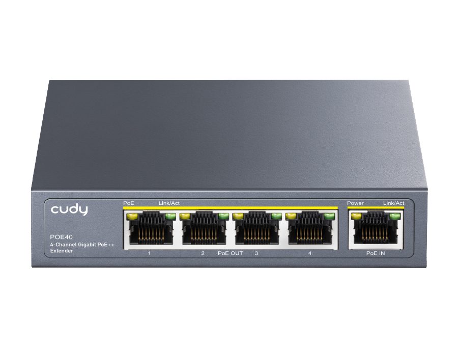 Cudy 4 Port Gigabit PoE 1 PoE+ Input 60W Switch | POE40 1 CD-GSPOE40.jpg. Cudy 4 Port Gigabit PoE 1 PoE+ Input 60W Switch | POE40
