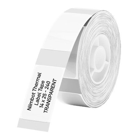 Niimbot D11/D110/D101/H1S Transparent Thermal Label Tape (14x25mm, 240pcs) 1 TT14*25-240TRANSPARENT #2. Niimbot D11/D110/D101/H1S Transparent Thermal Label Tape (14x25mm, 240pcs)