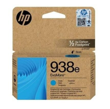 4S6X9PE #2. HP 938e EvoMore Cyan Original Ink Cartridge - Sustainable High-Yield | 1,650 Page Yield