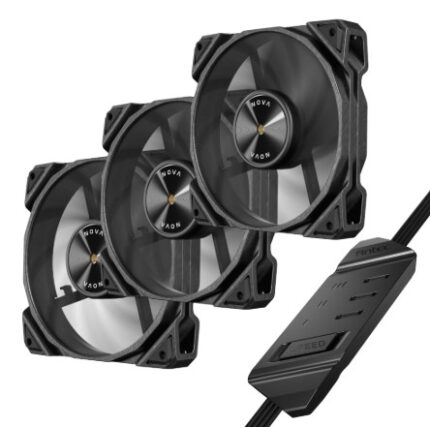 ORBIT 120 3PK #2. Antec ORBIT 120 PWM ARGB 120mm Fan Triple Pack - Black Edition with ARGB Controller
