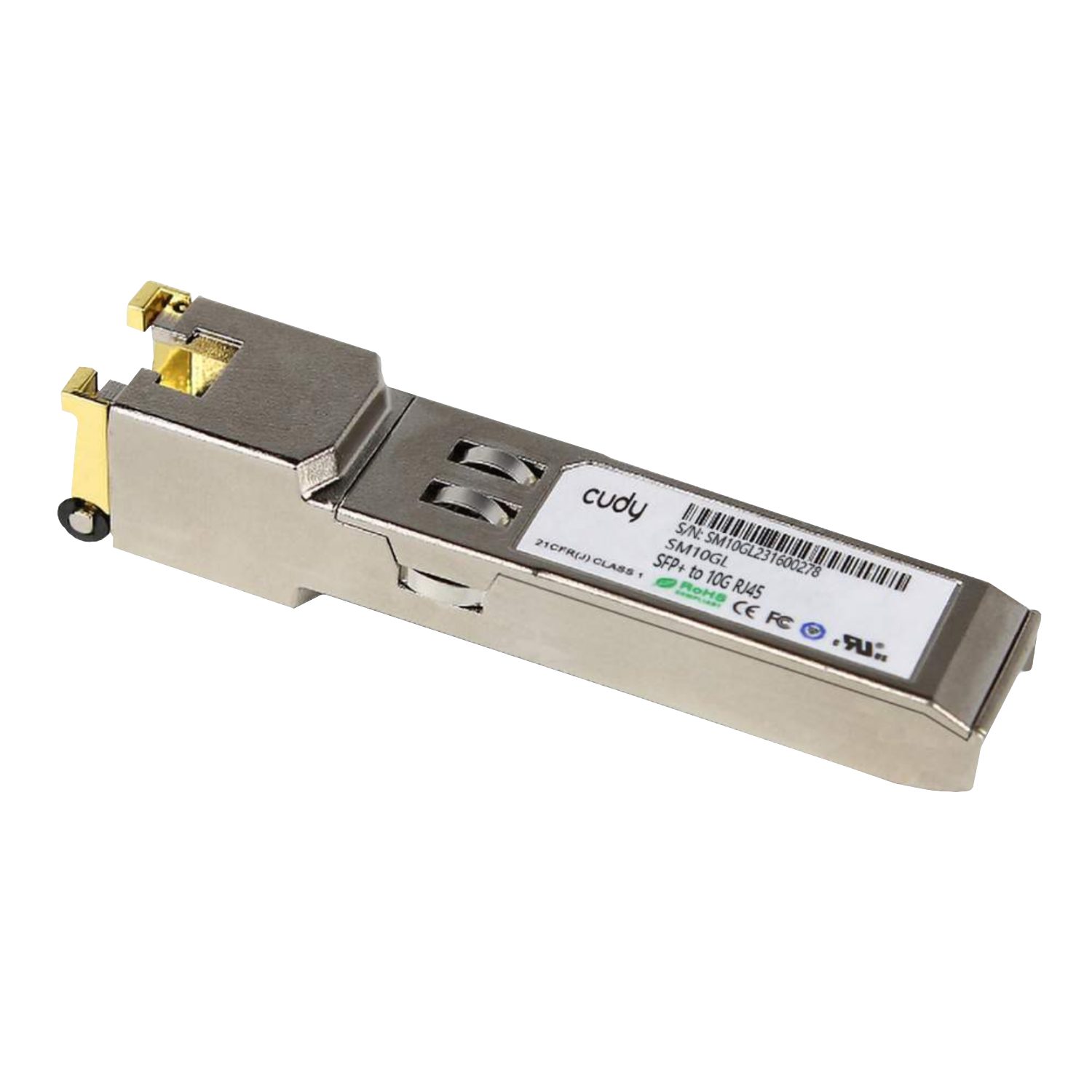 Cudy 10GBase-T SFP+ to RJ45 Copper Transceiver - 10Gbps, 30m, Copper Module 2 SM10GL_Cudy-SM10GL-SFP-to-10G-RJ45-Ethernet-Module. Cudy 10GBase-T SFP+ to RJ45 Copper Transceiver - 10Gbps, 30m, Copper Module