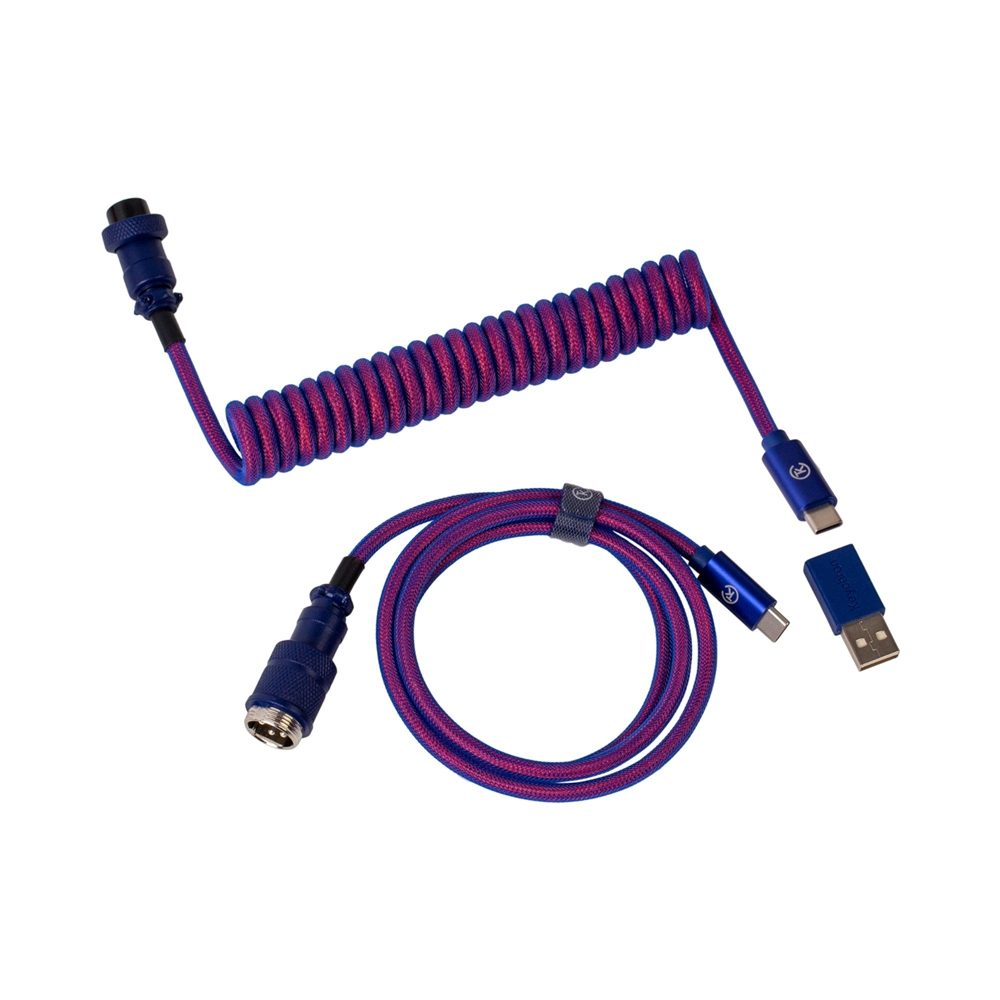 Keychron Premium Coiled Aviator USB Cable - Carbon Black 2 4895248821700_CAB-1-1.jpg. Keychron Premium Coiled Aviator USB Cable - Carbon Black
