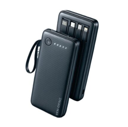 02031095 #2. Ven-Dens 10000mAh 4-in-1 Power Bank with Built-in Cables - Fast Charging & LED Display