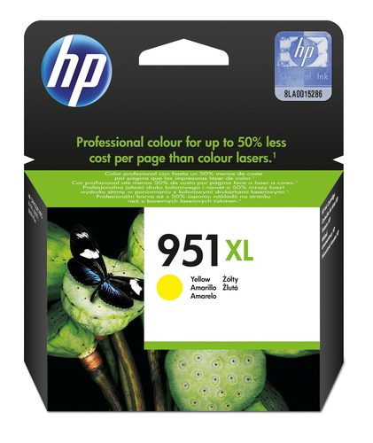 HP 951XL Yellow High Yield Original Ink Cartridge - 1,500 Page Yield 2 CN048AE_default.jpg. HP 951XL Yellow High Yield Original Ink Cartridge - 1,500 Page Yield