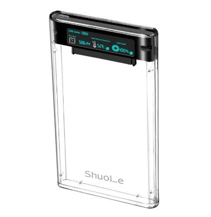 U25TY31-P-C #3. Shuole Transparent 2.5" SSD/HDD Enclosure