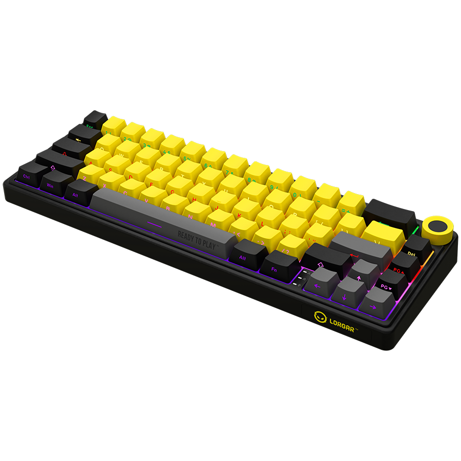 Lorgar KBP70MW Wireless 65% Mechanical Gaming Keyboard Pro - Black/Yellow 9 250318150010026858.jpg. Lorgar KBP70MW Wireless 65% Mechanical Gaming Keyboard Pro - Black/Yellow
