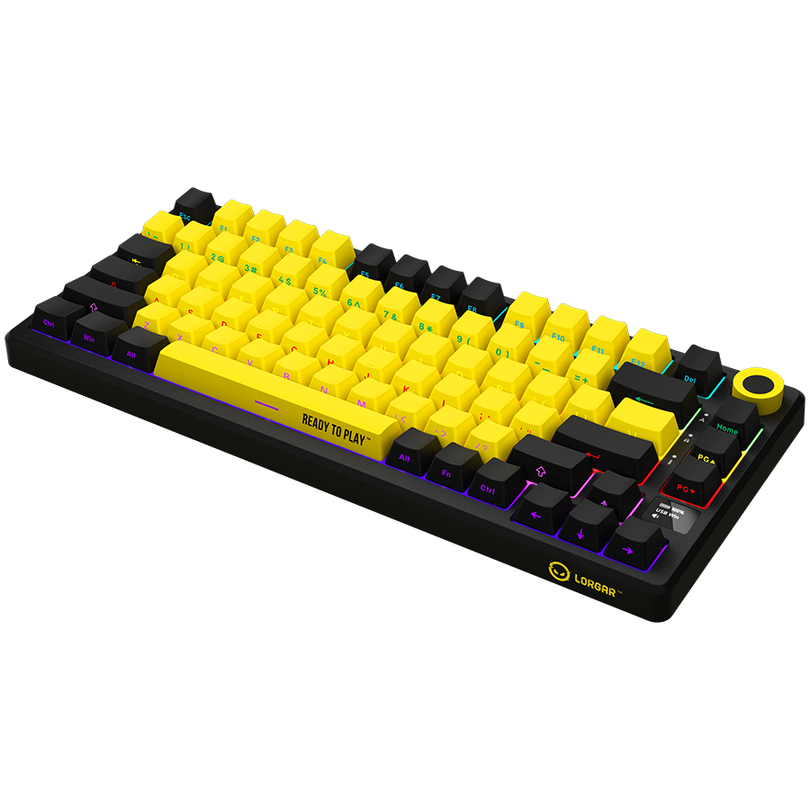 Lorgar KBP7075W Wireless 75% Mechanical Gaming Keyboard Pro - Black/Yellow 3 250326080010142226.jpg. Lorgar KBP7075W Wireless 75% Mechanical Gaming Keyboard Pro - Black/Yellow
