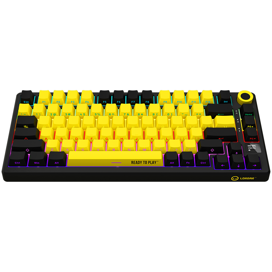 Lorgar KBP7075W Wireless 75% Mechanical Gaming Keyboard Pro - Black/Yellow 4 250326080010171501.jpg. Lorgar KBP7075W Wireless 75% Mechanical Gaming Keyboard Pro - Black/Yellow