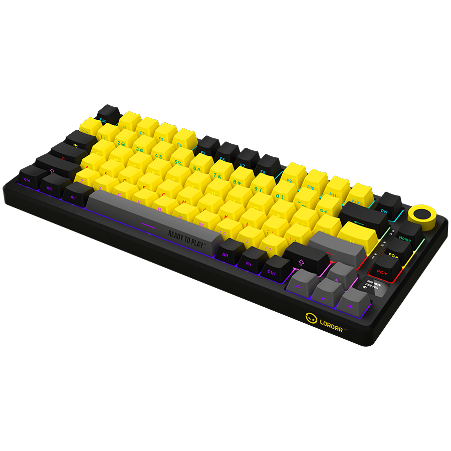 Lorgar KBP7075W Wireless 75% Mechanical Gaming Keyboard Pro - Black/Yellow 9 250326080010286219.jpg. Lorgar KBP7075W Wireless 75% Mechanical Gaming Keyboard Pro - Black/Yellow