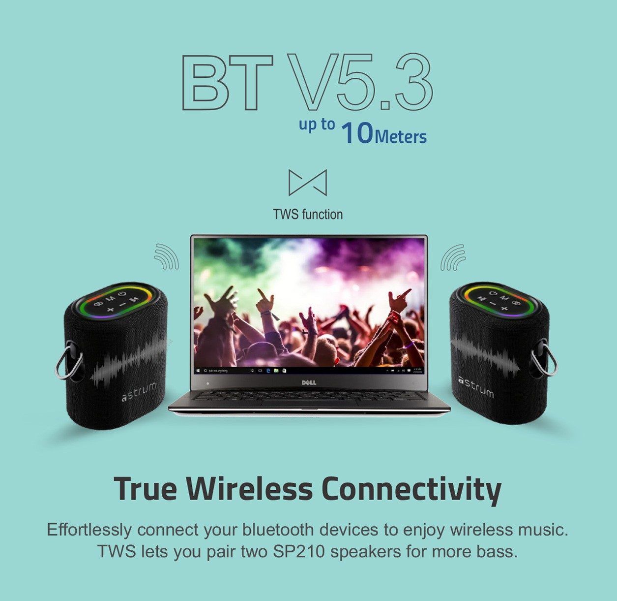 Astrum SP210 Bluetooth Waterproof IP6 Speaker, 25W DSP TF LED TWS AUX MIC 2 A14521-B_5025549 #2. Astrum SP210 Bluetooth Waterproof IP6 Speaker, 25W DSP TF LED TWS AUX MIC