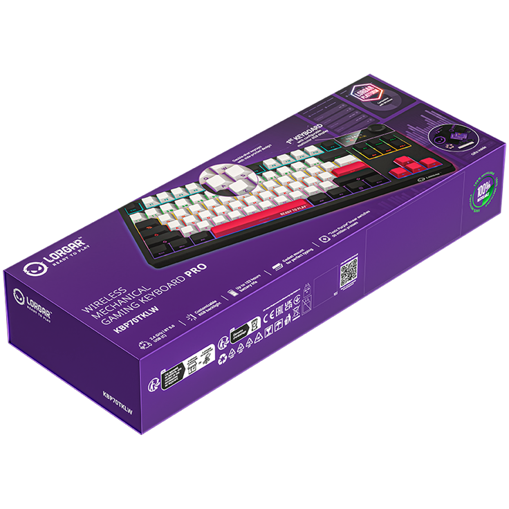Lorgar KBP70TKLW Wireless TKL Mechanical Gaming Keyboard Pro - Black/Red 21 260605100017240708.jpg. Lorgar KBP70TKLW Wireless TKL Mechanical Gaming Keyboard Pro - Black/Red