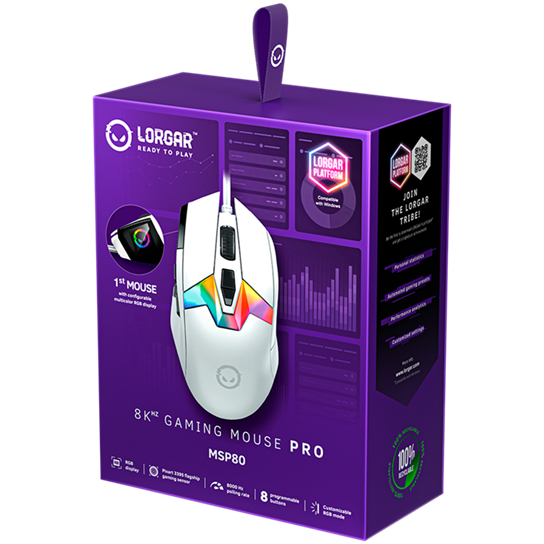 LORGAR MSP80, 8000 Hz Gaming Mouse Pro, White 17 260605100014165399.jpg. LORGAR MSP80, 8000 Hz Gaming Mouse Pro, White