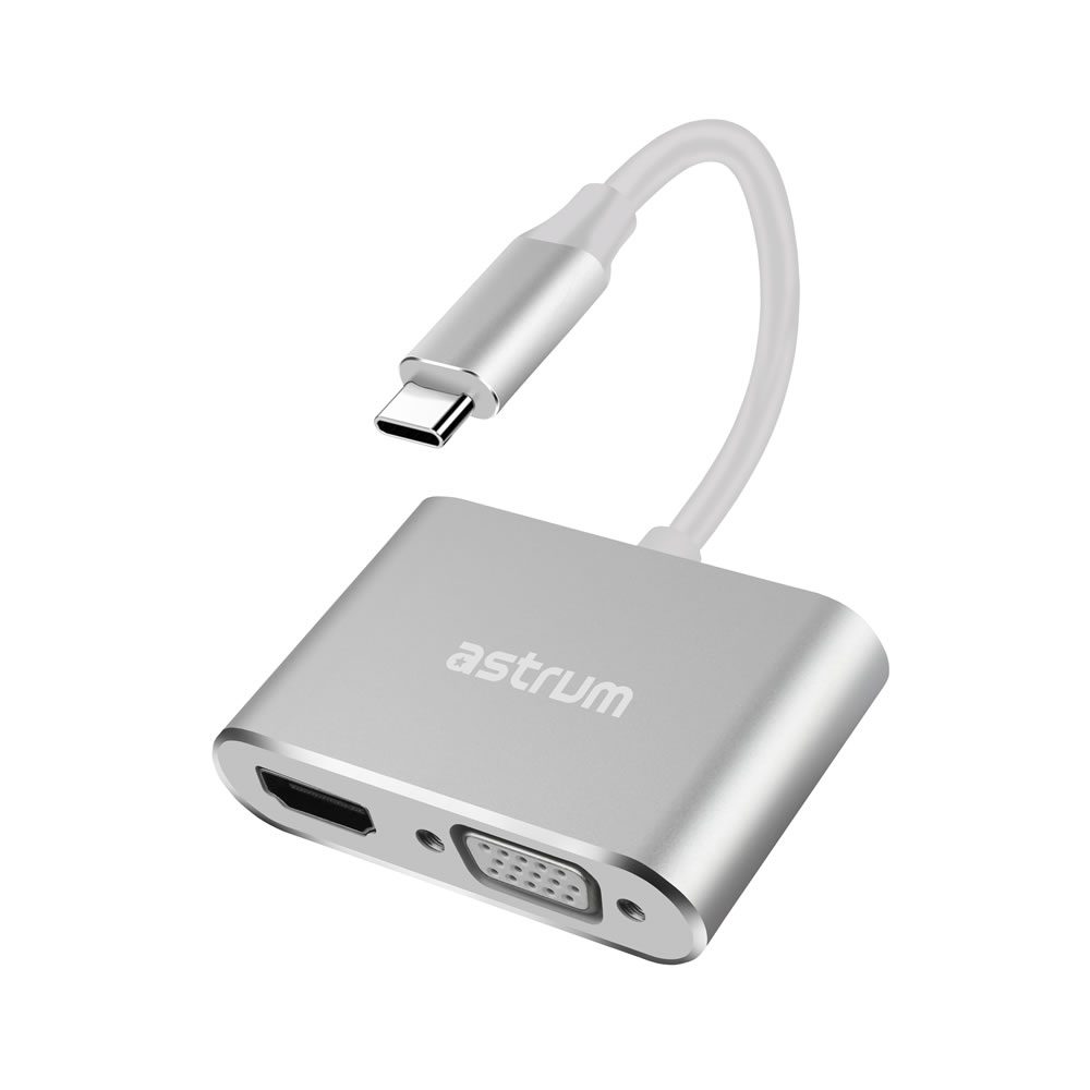 Astrum DA660 USB-C to VGA + 4K HDMI Adapter 1 DA660-06.jpg. Astrum DA660 USB-C to VGA + 4K HDMI Adapter
