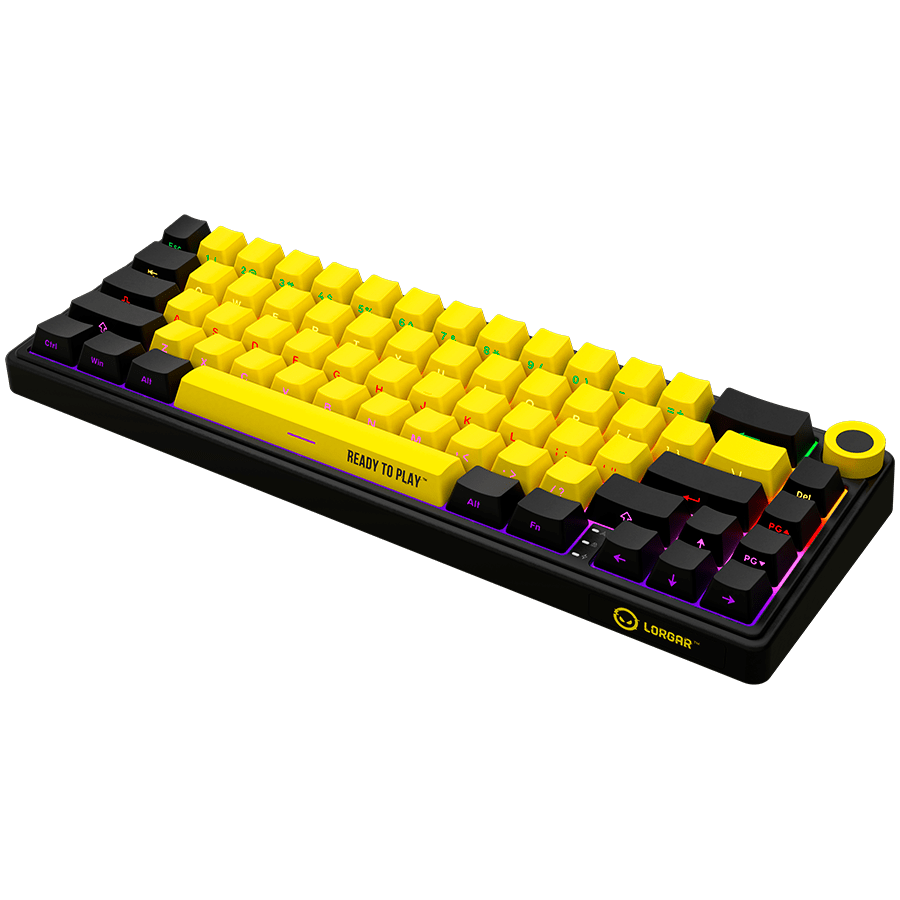 Lorgar KBP70MW Wireless 65% Mechanical Gaming Keyboard Pro - Black/Yellow 14 260605100016687678.jpg. Lorgar KBP70MW Wireless 65% Mechanical Gaming Keyboard Pro - Black/Yellow