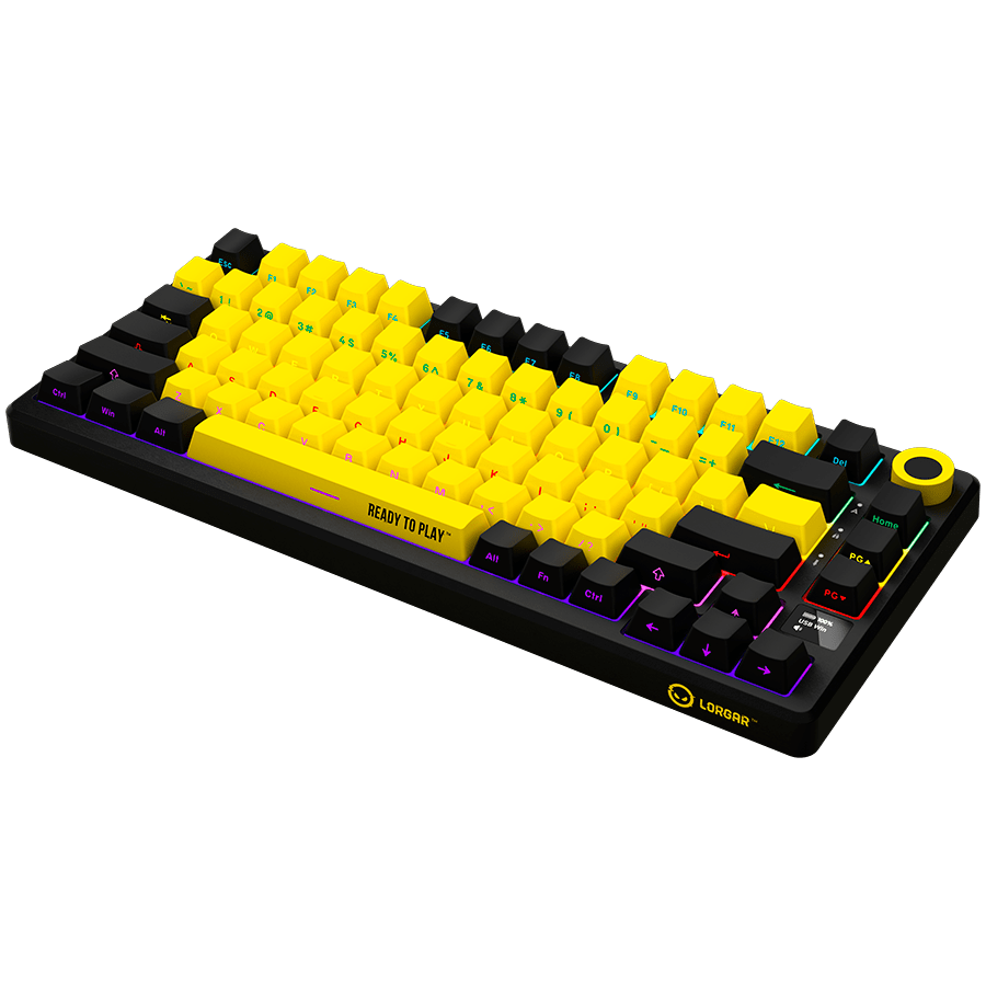 Lorgar KBP7075W Wireless 75% Mechanical Gaming Keyboard Pro - Black/Yellow 13 260605100009944011.jpg. Lorgar KBP7075W Wireless 75% Mechanical Gaming Keyboard Pro - Black/Yellow
